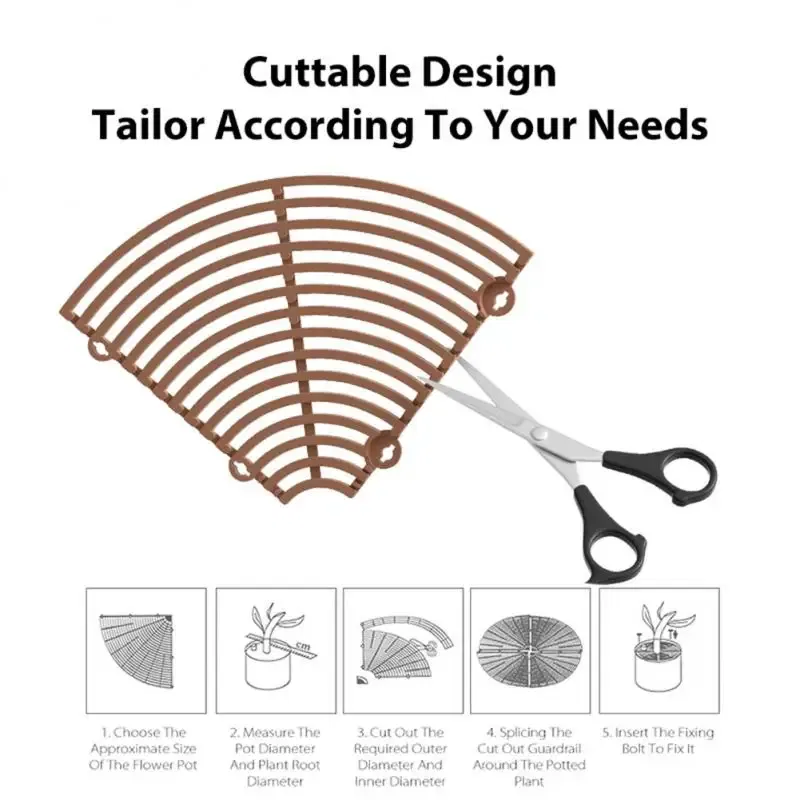 Color: grey, Ships From: CHINA - Plant Pot Soil Guard With Nails Plant Pot Grid Flower Pot Cover Baby Safety Mouse Plant Protector Repel Cats Garden Household
