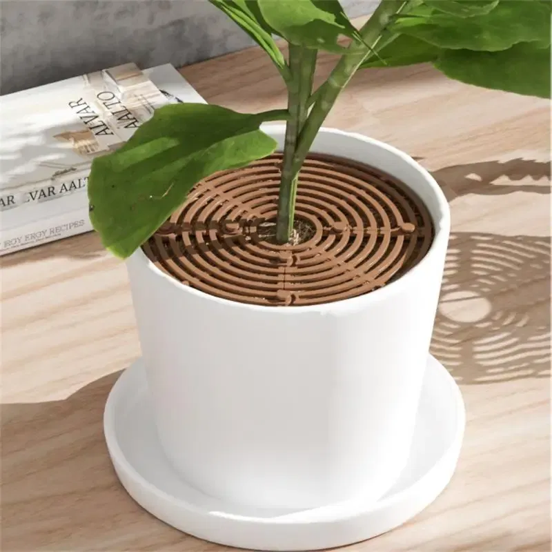 Color: grey, Ships From: CHINA - Plant Pot Soil Guard With Nails Plant Pot Grid Flower Pot Cover Baby Safety Mouse Plant Protector Repel Cats Garden Household