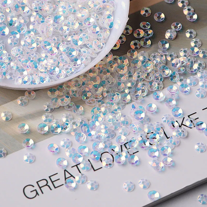 Color: Antique Copper - 10g/pack 3mm Cup PVC Round Transparent Crystal Loose Sequins Sewing Wedding Craft Women Kids DIY Garment Nail Accessories