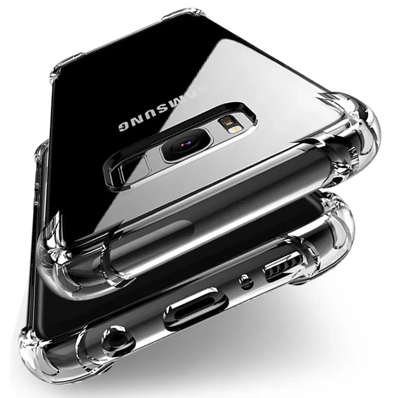 Material: Vinyl - Clear Case For Samsung Galaxy S20 S21 FE S22 S10 S9 S8 Plus S10E Note 8 9 10 20 Plus ShockProof Transparent Soft Cover Case