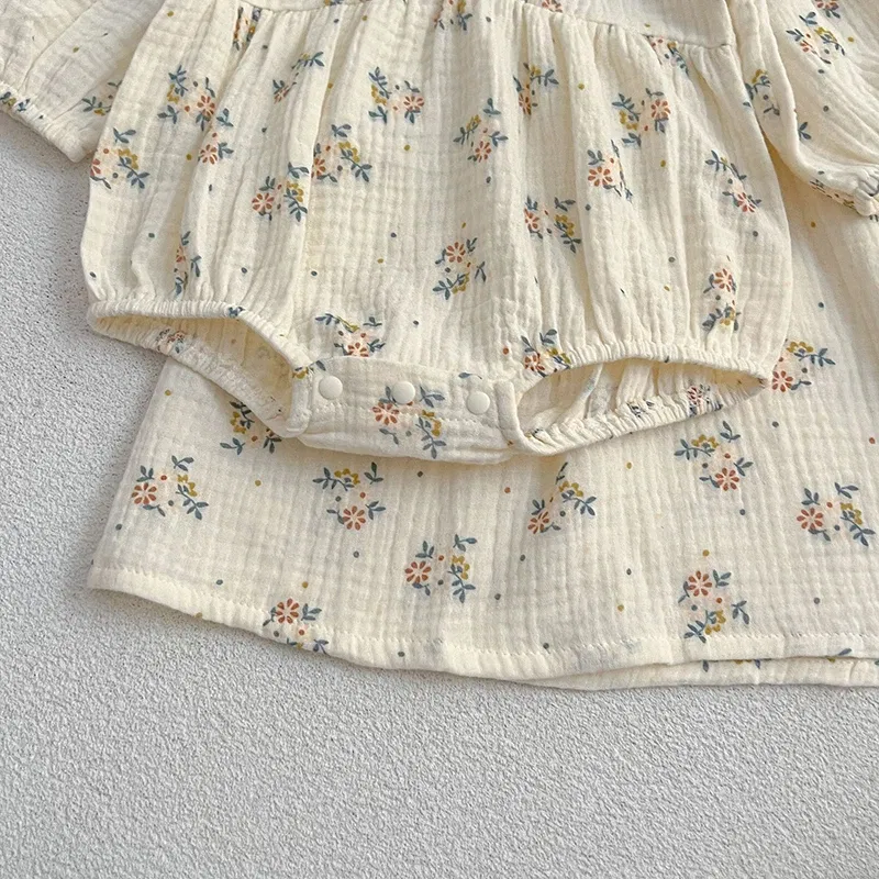Color: PURPLE, Size: Mother 5XL - Spring Baby Girls Long Sleeve Sweet Sisters Flower Print Dress Autumn Infant Rompers Kids Baby Girls Princess Clothes Rompers