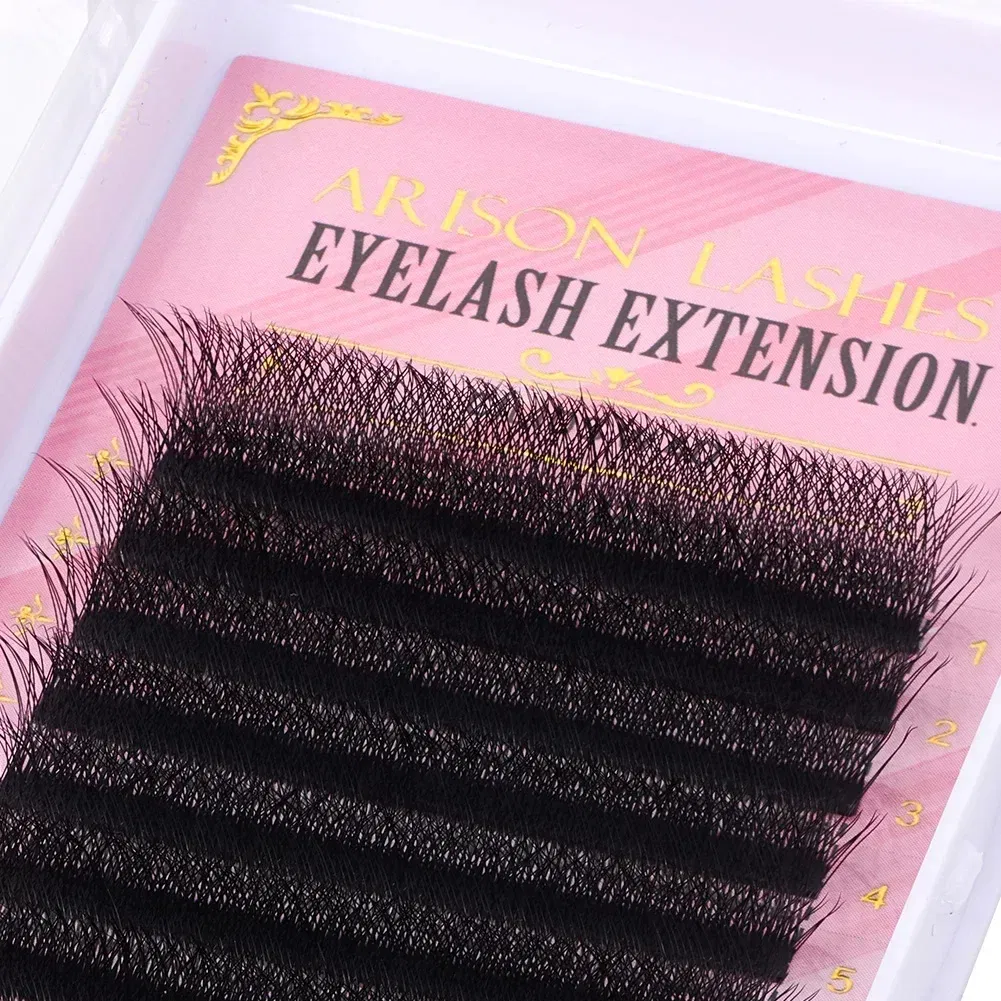 Color: Black & Silver, Curl: D, Thickness: 0.07mm, Length: MIX - ARISON LASHES W Shape 3/4/5/6D Eyelashes Extension Premade Volume Fans YY-shape Lashes Faux Mink Soft Easy Faning Natural Lashes