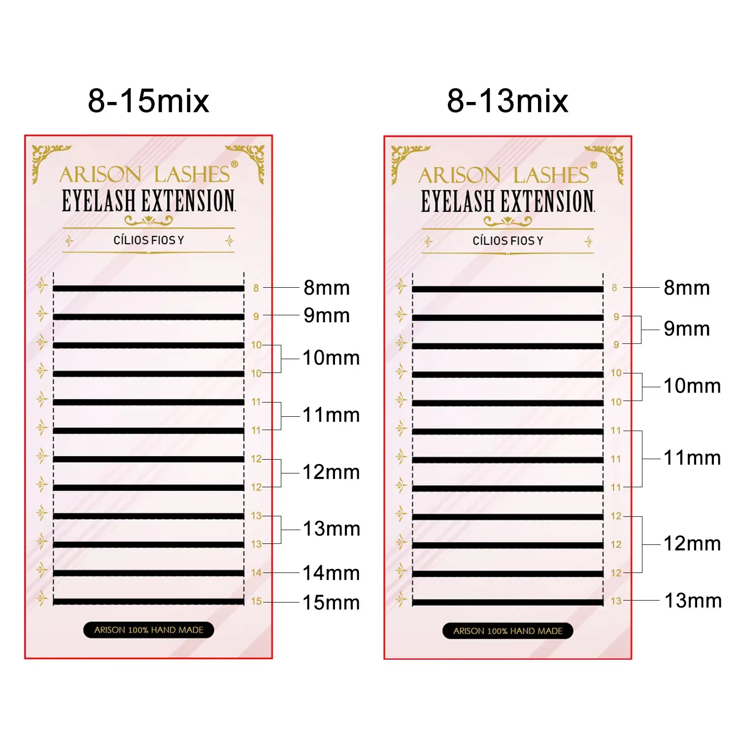Color: Black & Silver, Curl: D, Thickness: 0.07mm, Length: MIX - ARISON LASHES W Shape 3/4/5/6D Eyelashes Extension Premade Volume Fans YY-shape Lashes Faux Mink Soft Easy Faning Natural Lashes