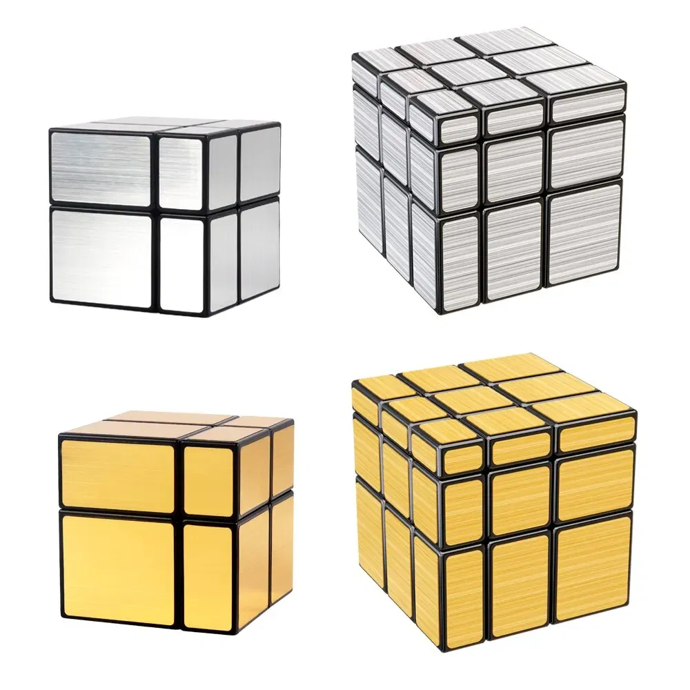 Color: Burgundy - SENGSO Mirror Magic Cube 2x2 3x3 Golden Silver Magic Cubo Profession Puzzle High Quality Children's Toys