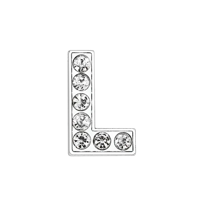 Color: Orange - Rhinestone Slide Letter Charms For Jewelry Making Women Bracelet 8mm Alphabet A-Z Pet Collar Necklace DIY Accessories Gift