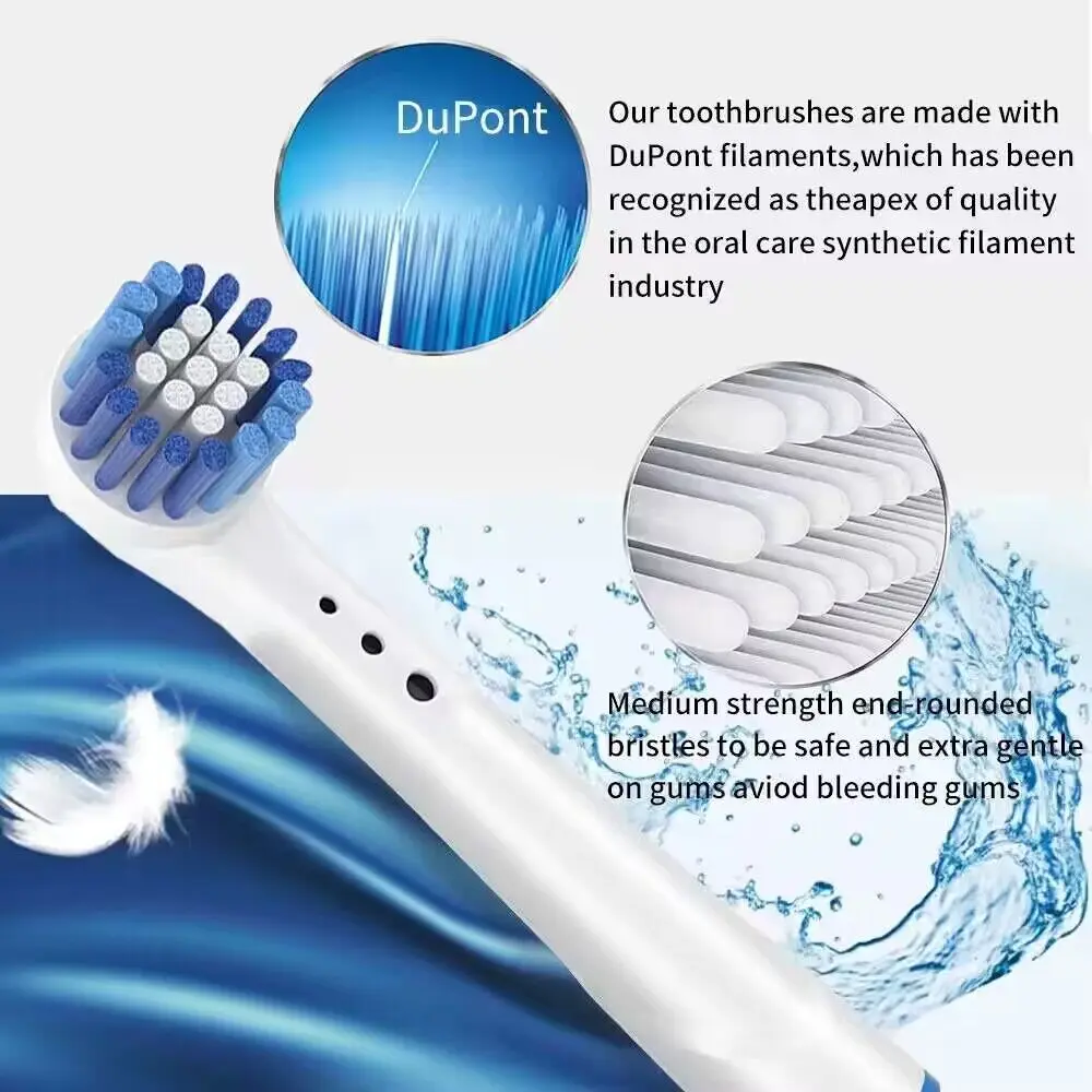 Color: Brown - Toothbrush Replacement Heads Refill for Oral B Electric Toothbrush Pro1000 Pro 3000 Pro5000 Pro7000 Vitality Floss Action