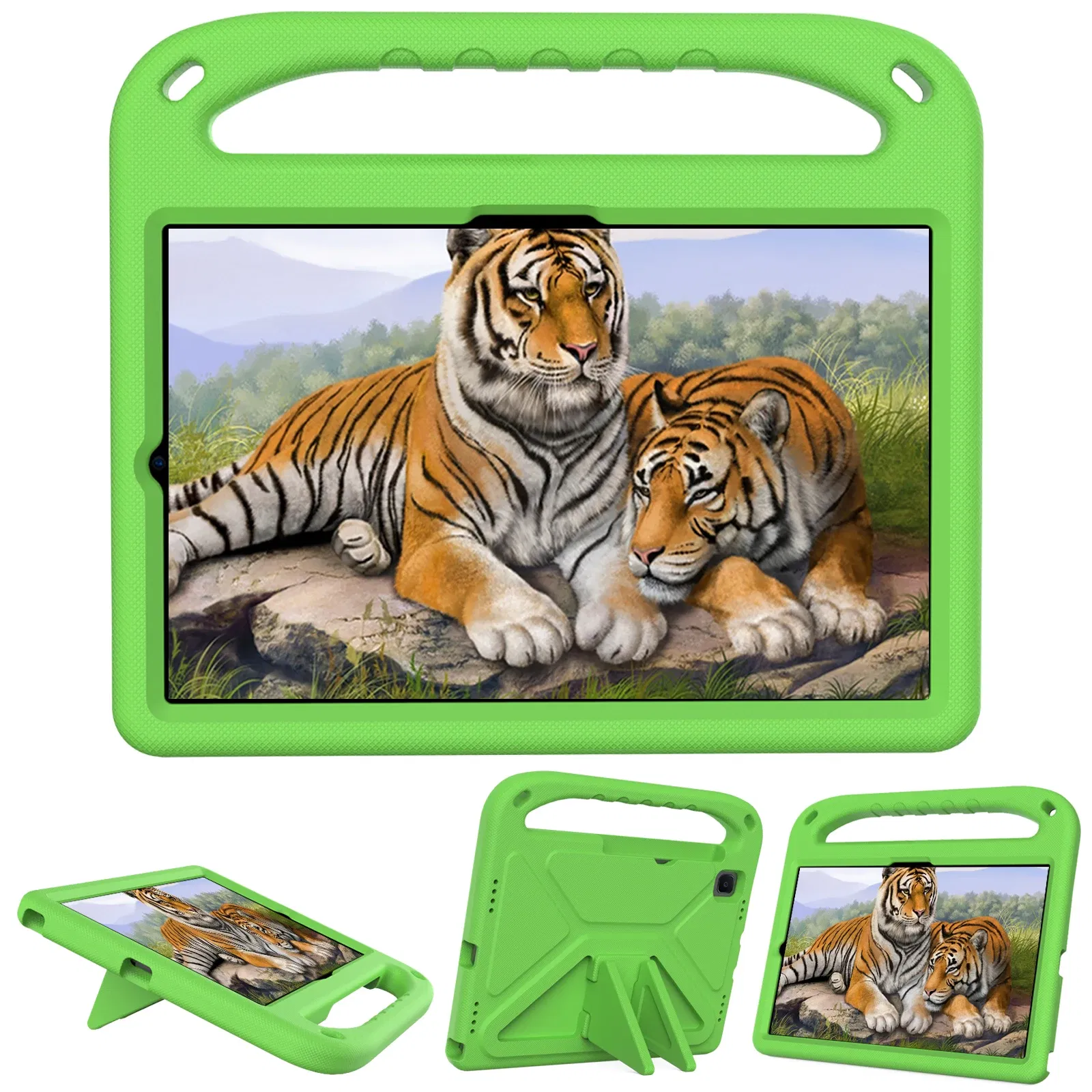 Color: green, Size: Sixteen - Kids tablet case for Samsung Galaxy Tab S9FE+ S9+ S9 S8 S8+ S7FE S7+ A7Lite S5e S6 Lite A9+ A9 A8 A7 T510 T307U Child shel