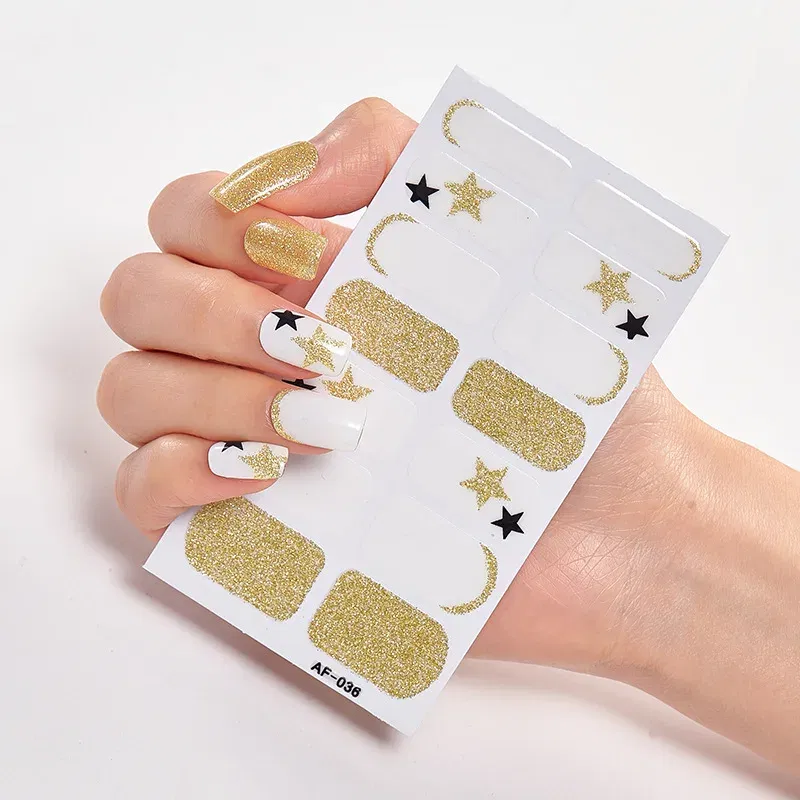 Color: WHITE - Designer Nail Decals Sticker For Nails Foil Nail Art Stickers 2020 Fashion Nail Minimalist Design Minimalist Design