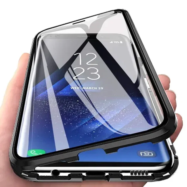 Color: black, Bundle: Case & Screen Protector, Material: Microfiber - 360 ?°Full Protection Metal Frame Magnetic Case For OPPO Reno 10 11 Pro 7 4G 7 Z 8 Lite 8Z 5G Double-Sided Glass Cover Cases