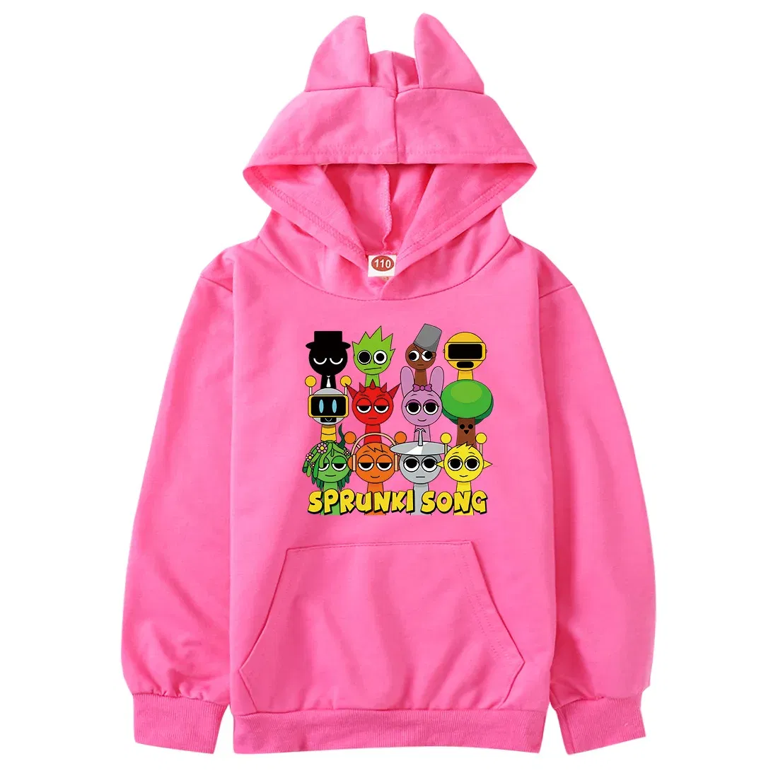 Color: Ivory, Kid Size: 2T - Sprunki Hoodie Kids Game Incredibox Clothes Baby Girls Cartoon Hooded Sweatshirt Teen Boys Spring Fall Sweater Children Clothing