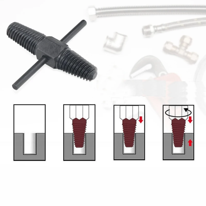 Double Head Screw Extractor Drill Bits Set Damaged Water Pipe Broken Bolt Screws Remover Tools Faucet Valve Thread Repair Taps