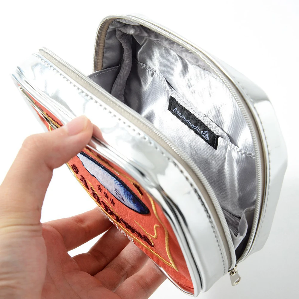 Color: black - Cute Cosmetic Bag Sardines Cans Shape Funny Packages Creative Portable Toiletry Bag Fashion Zipper Small Soft Makeup Bags