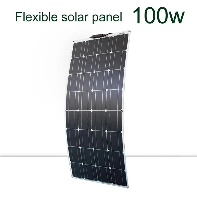 Color: Tawny, Ships From: CHINA - New Solar panel kit and 300w 200w 100w flexible solar panels 12v 24v high efficiency battery charger module
