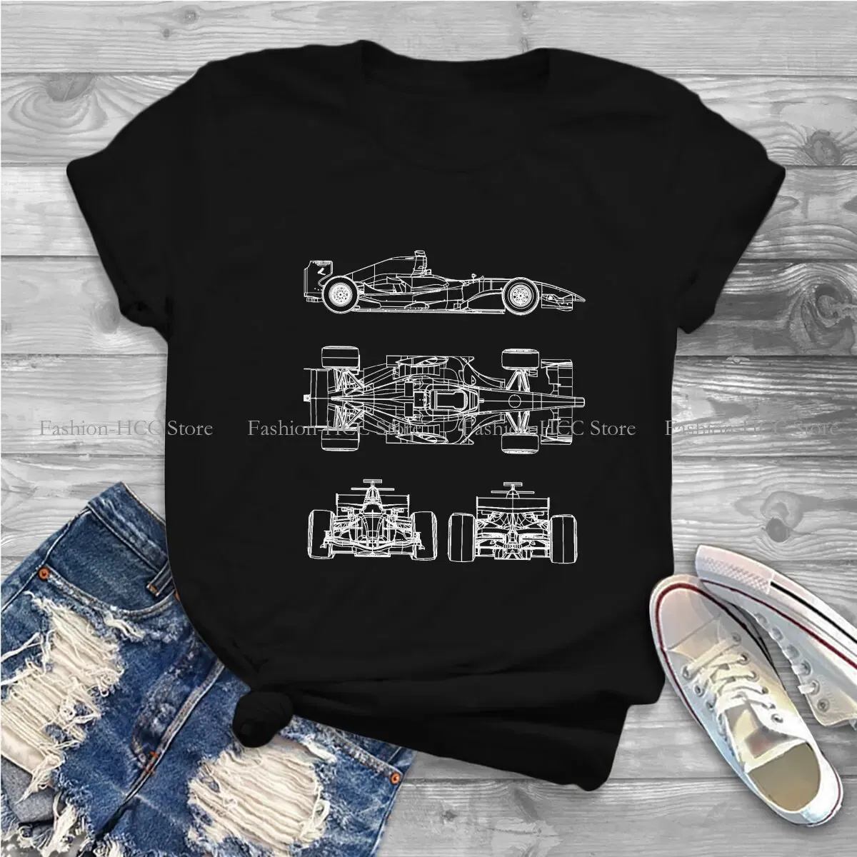 Color: WHITE, Size: S - Race Car Project Special Polyester TShirt Formulate 1 Top Quality Creative Clothes T Shirt Stuff