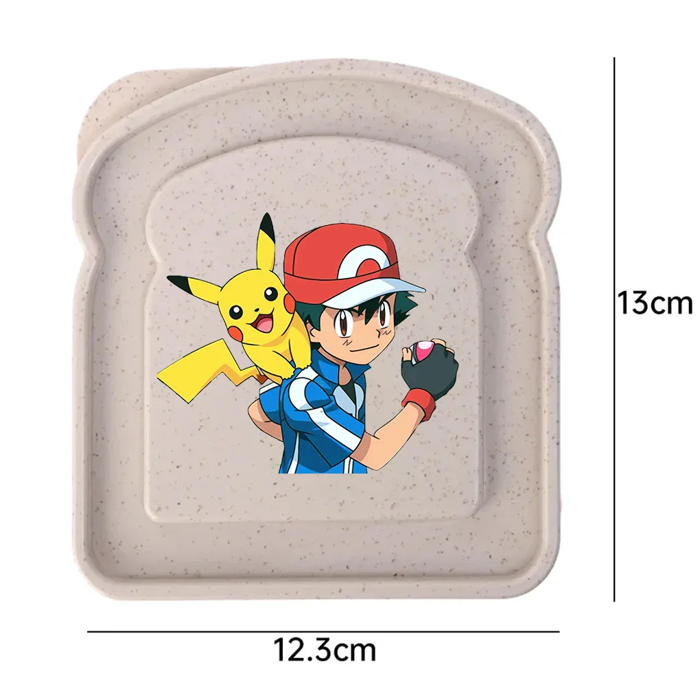 Color: WHITE - new pokemon Sandwich Containers Lunch Toast Storage Box With Lid Portable Food Storage Reusable Microwave Lunch Sandwich Box