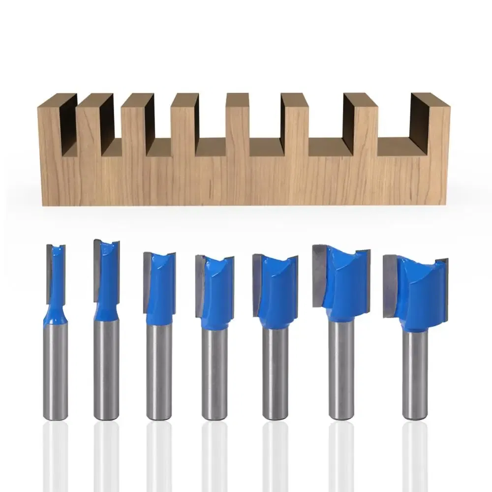 Cutting Edge Length: 26mm - 1PCS 8mm Shank Straight Woodworking Router Bit Set Carpenter Milling Cutter 6/8/10/12/14/18/20mm Cutting Diameter