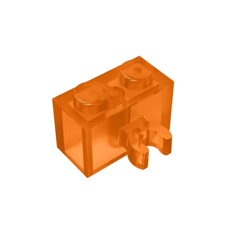 Color: Orange - Gobricks GDS-651 BRICK 1X2 W. HORIZONTAL HOLDER compatible with lego 95820 30237 children's DIY Educational Building Blocks