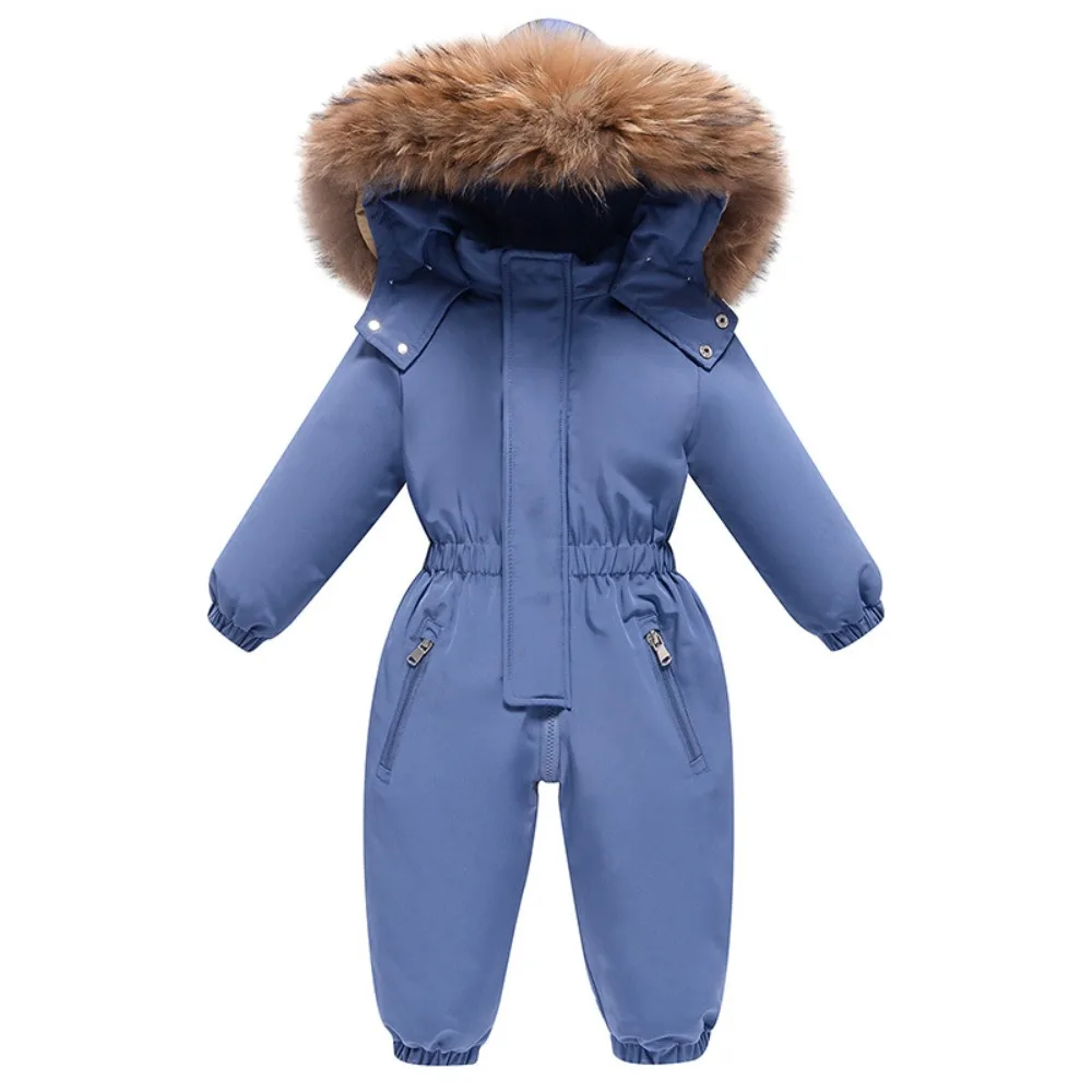 Color: Turquoise, Kid Size: 12M - 2024 New Cute Simple Children's One-piece Down Jacket 1-6 Years Old Outdoor Skiwear Jacket Crawling Suit Boys Girls Onesie