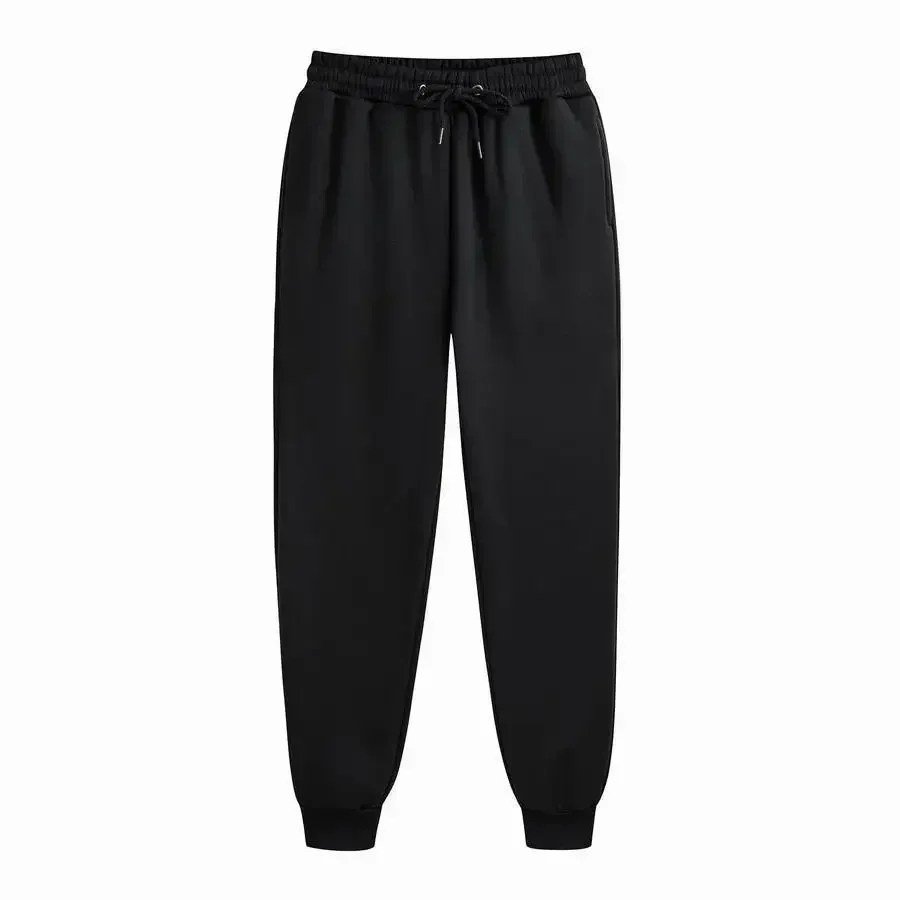 Color: Beige, Size: XXXL - Men's Casual Sweatpants Fleece Sports Pants Unisex Fashion Solid Loose Trousers Streetwear Autumn Winter Jogging Fitness Pants