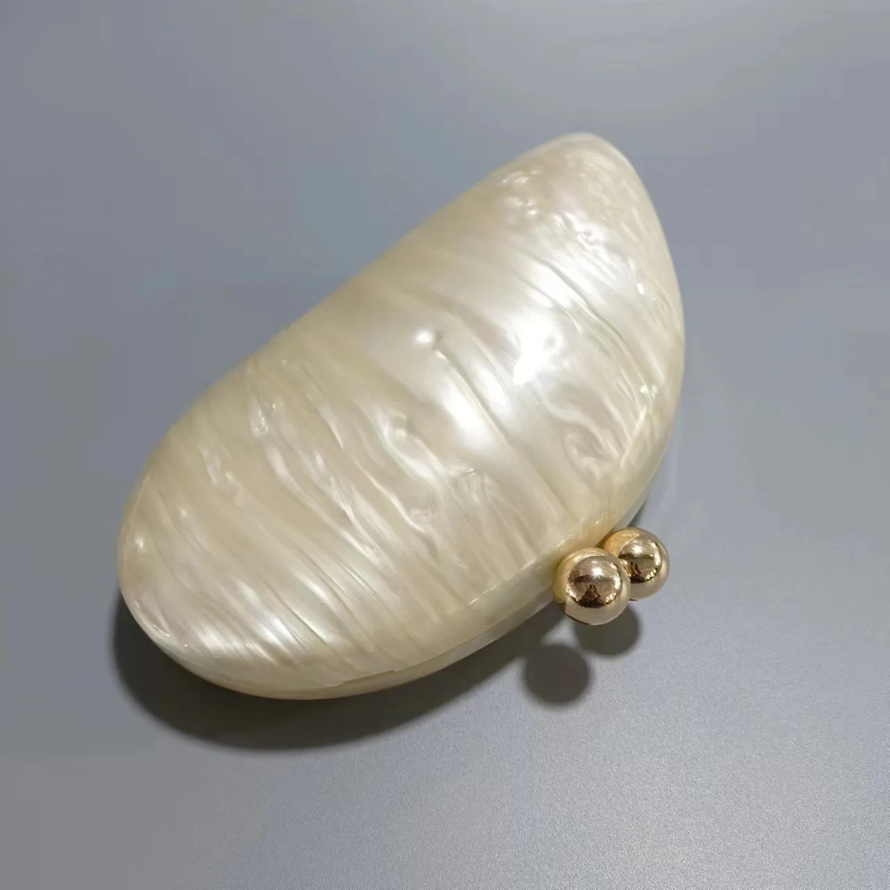 Color: Blue - 2024 New Hot Sale Acrylic Shell Shape Clutch Bag Women Designer Evening Party Cute Pearl Egg Purse Blue Handbag Wholesale