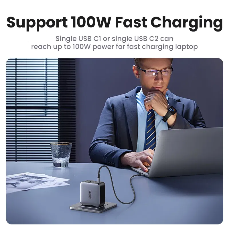 Plug Type: BR, Ships From: CHINA - UGREEN 100W GaN Charger USB C PD Fast Charger QC4.0 3.0 Quick Charge Phone Charger For iPhone 15 14 13 Pro Macbook Laptop Tablet