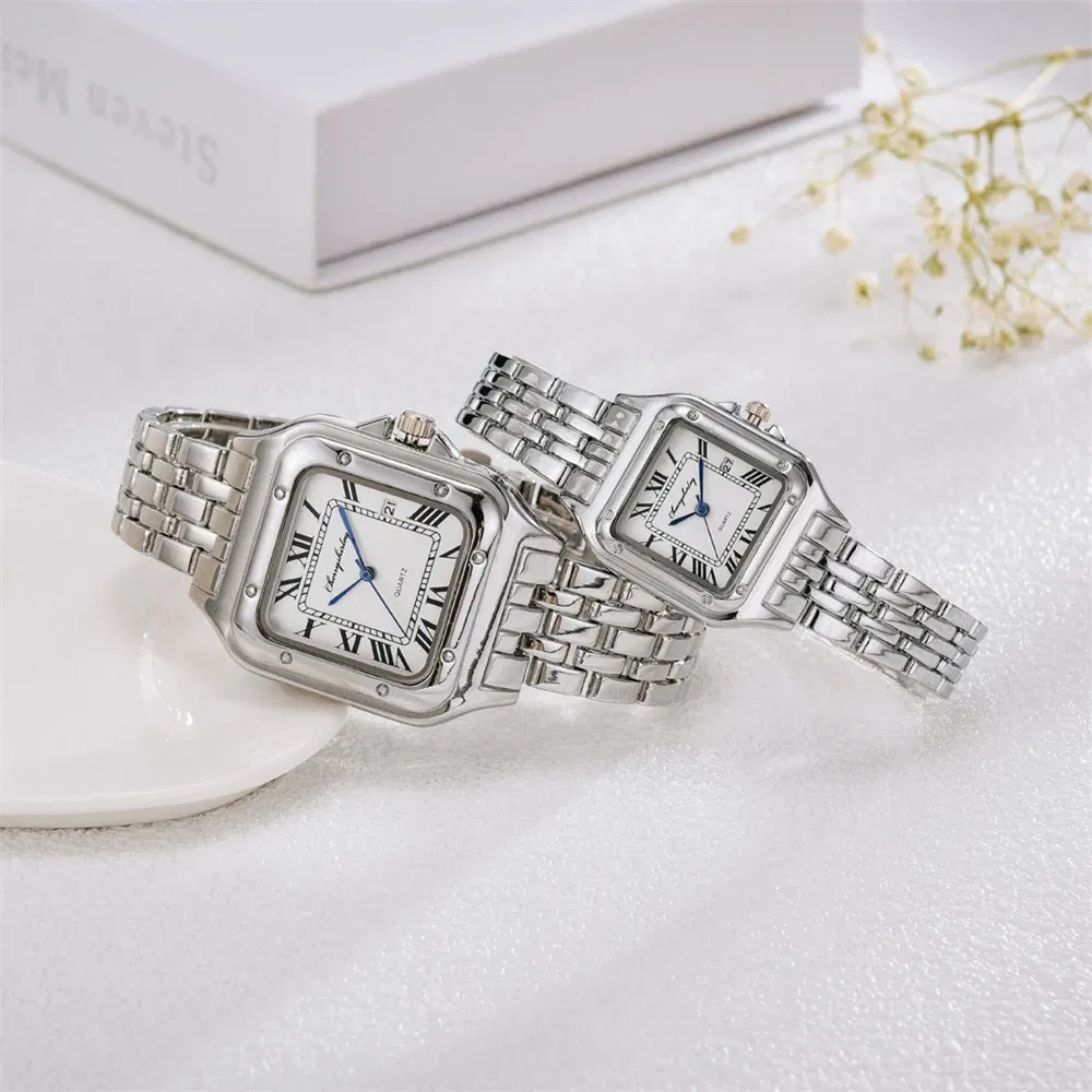 Color: BRONZE, Ships From: CHINA - Luxury Branded Women Watches 2023 Simple Square Roman Calendar Women Quartz Watch Fashion Stainless Steel Strap Ladies Clock