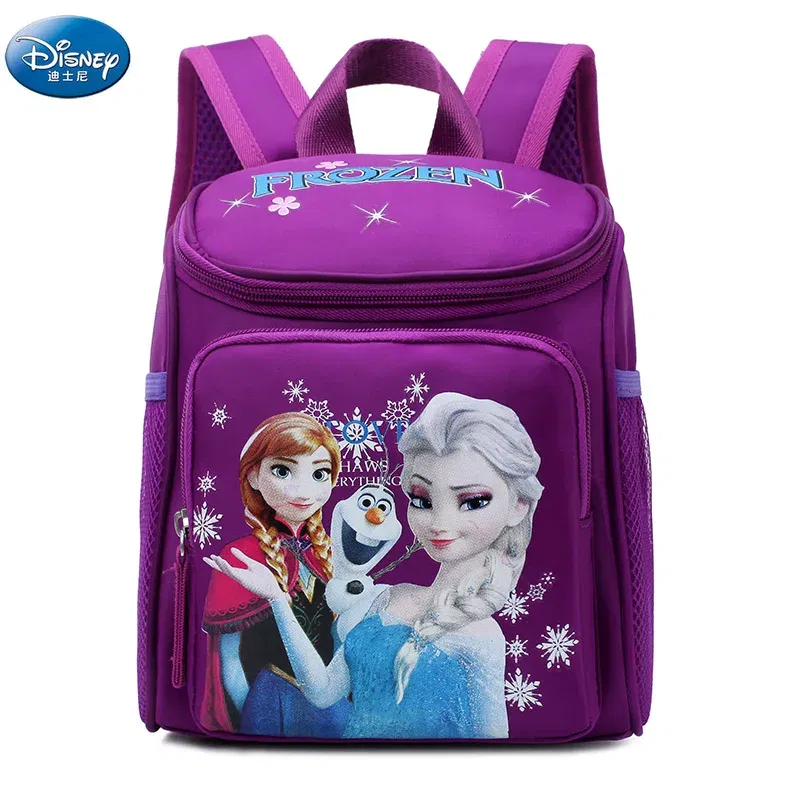 Color: SKY BLUE - Disney New girls frozen elsa anna princess Plush Backpacks kids School Bag Breathable kindergarten backpack