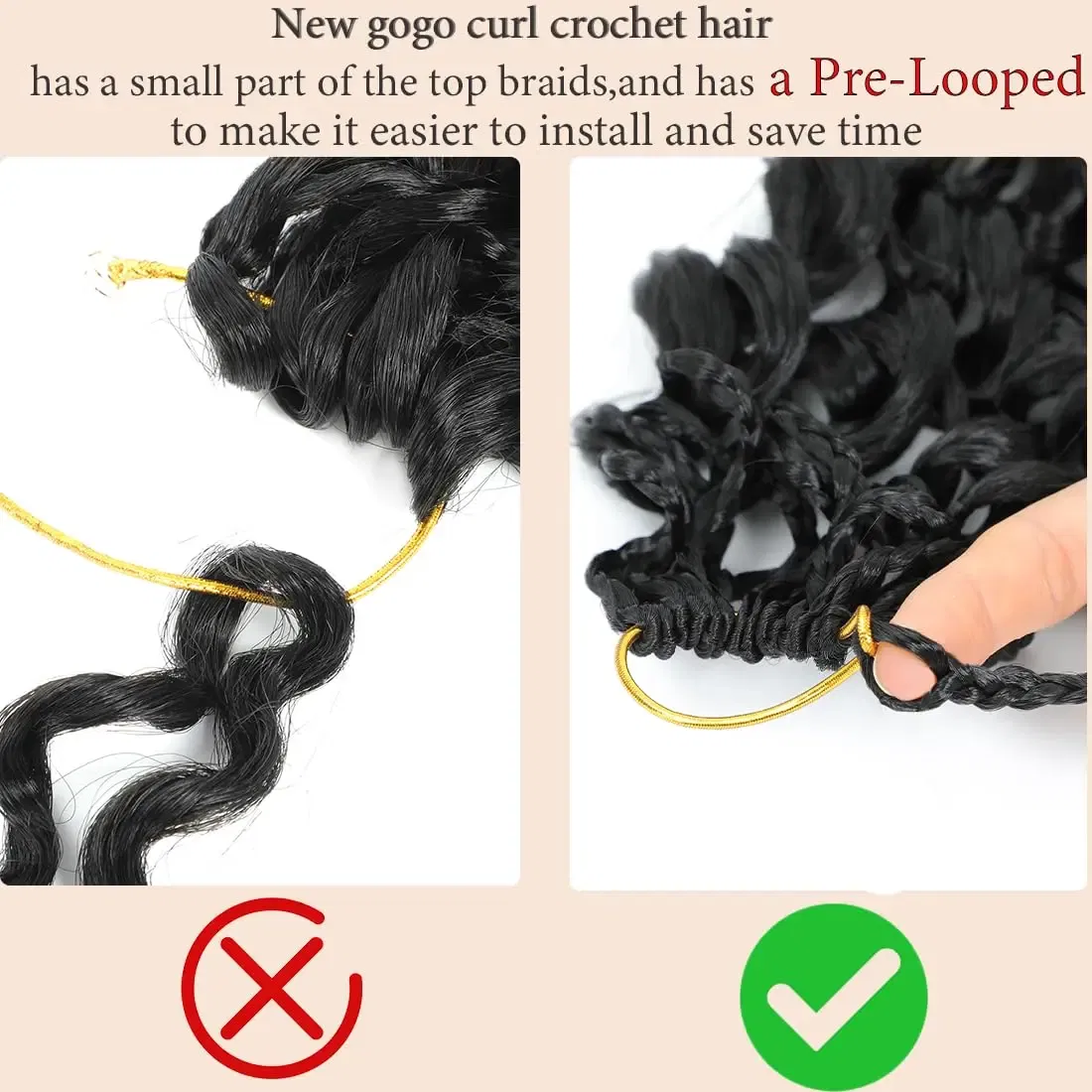 Color: #30, Stretched Length: 14inches, Bulk Buy: 8Pcs/Lot - Box Gogo Curl Crochet Hair for Black Women Pre looped Short Ocean Wave Crochet Hair Water Wave Beach Curl Crochet Braiding Hair