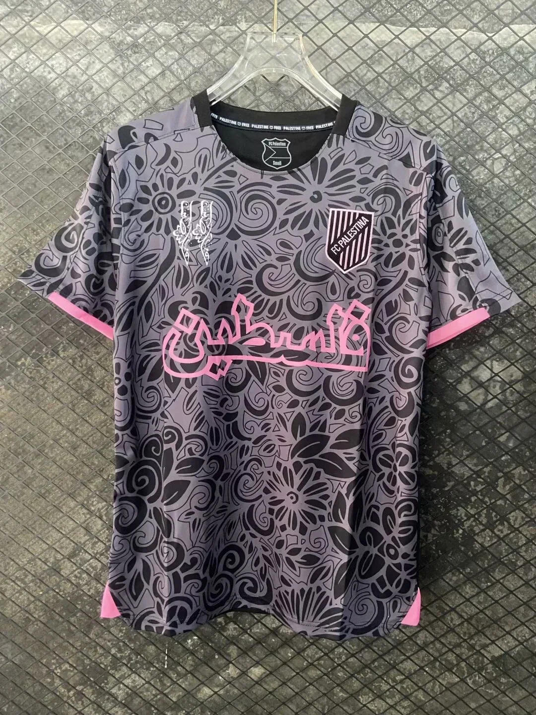 Color: black, Size: L - 3D printed Chilean Palestino jersey 2425, a rare pink football team shirt for men and women, quick-drying and breathable T-shirt