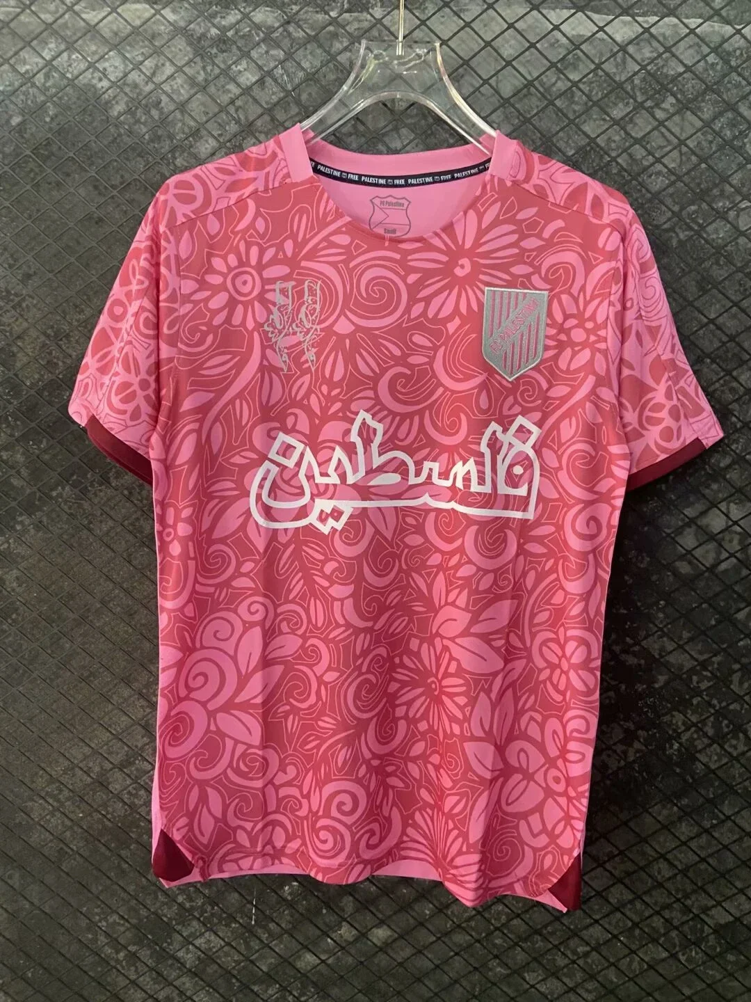 Color: black, Size: L - 3D printed Chilean Palestino jersey 2425, a rare pink football team shirt for men and women, quick-drying and breathable T-shirt