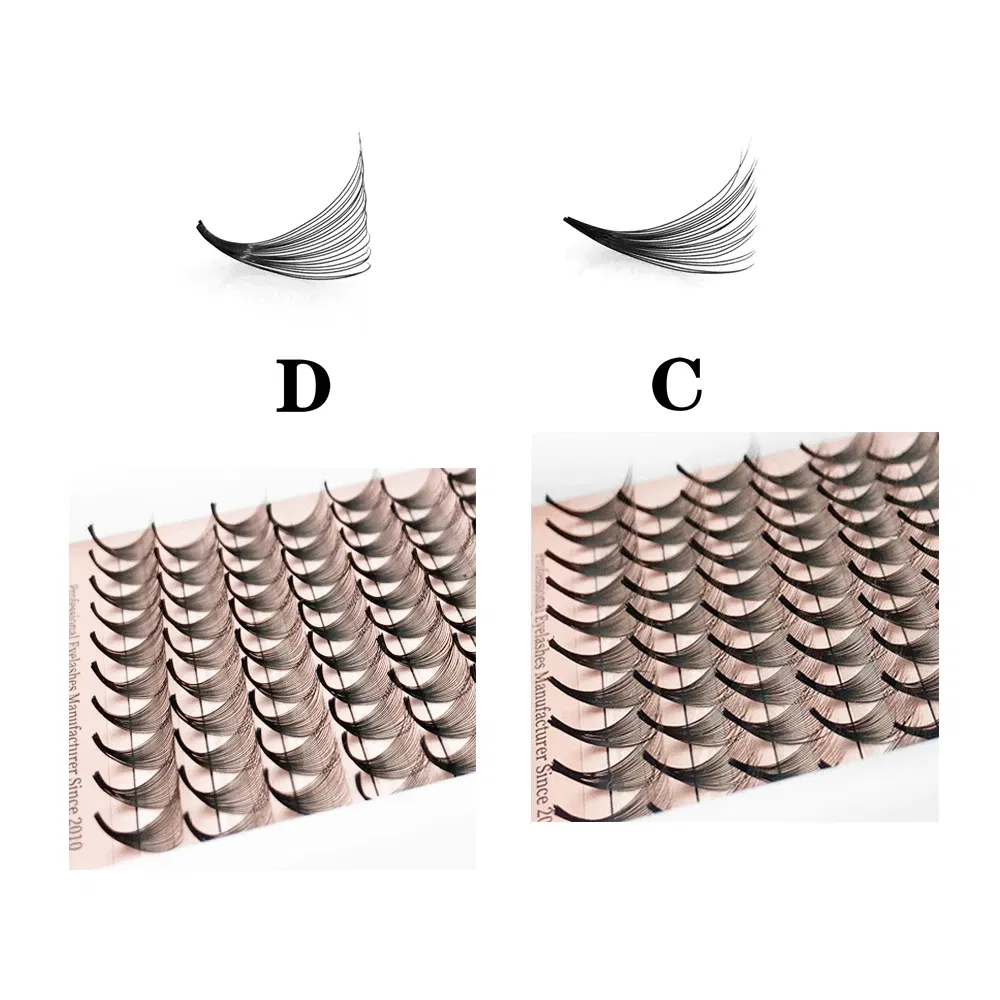 Color: Black & Silver, Curl: D, Thickness: 0.07mm, Length: 14mm, Ships From: CHINA - Goddess 12D/14D/16D/20D Premade Fan Eyelash Extensions Natural Soft Russian Volume Lashes Faux Mink Individual Lash Extensions