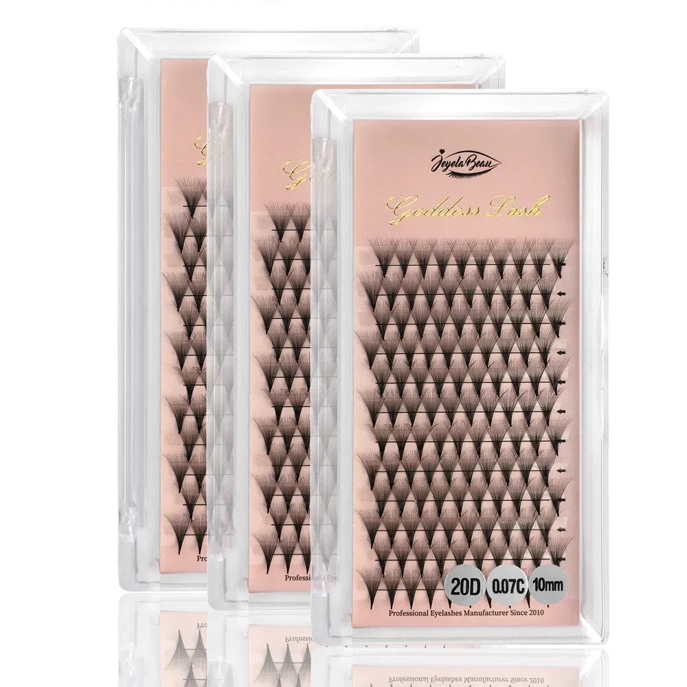 Color: Black & Silver, Curl: D, Thickness: 0.07mm, Length: 14mm, Ships From: CHINA - Goddess 12D/14D/16D/20D Premade Fan Eyelash Extensions Natural Soft Russian Volume Lashes Faux Mink Individual Lash Extensions