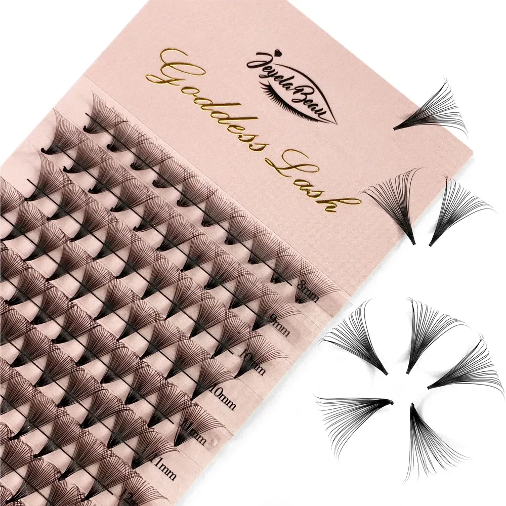 Color: Black & Silver, Curl: D, Thickness: 0.07mm, Length: 14mm, Ships From: CHINA - Goddess 12D/14D/16D/20D Premade Fan Eyelash Extensions Natural Soft Russian Volume Lashes Faux Mink Individual Lash Extensions