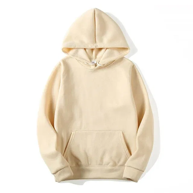 Color: Khaki, Size: XXXL - Blank Fleece Fashion Hoodies Men Pull Over Wholesale Hooded Sweatshirt Unisex Cheap Solid Hoodie In Bulk Sudaderas Con Capucha