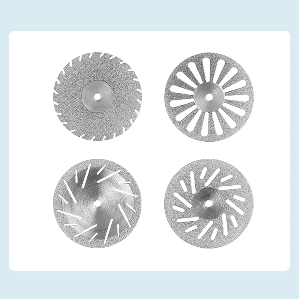 Color: Silver - 5 Pcs Dental Lab 0.20mm Ultra-thin Diamond Cutting Disc Double Sided Disk For Separating Polishing Ceramic Crown Plaster