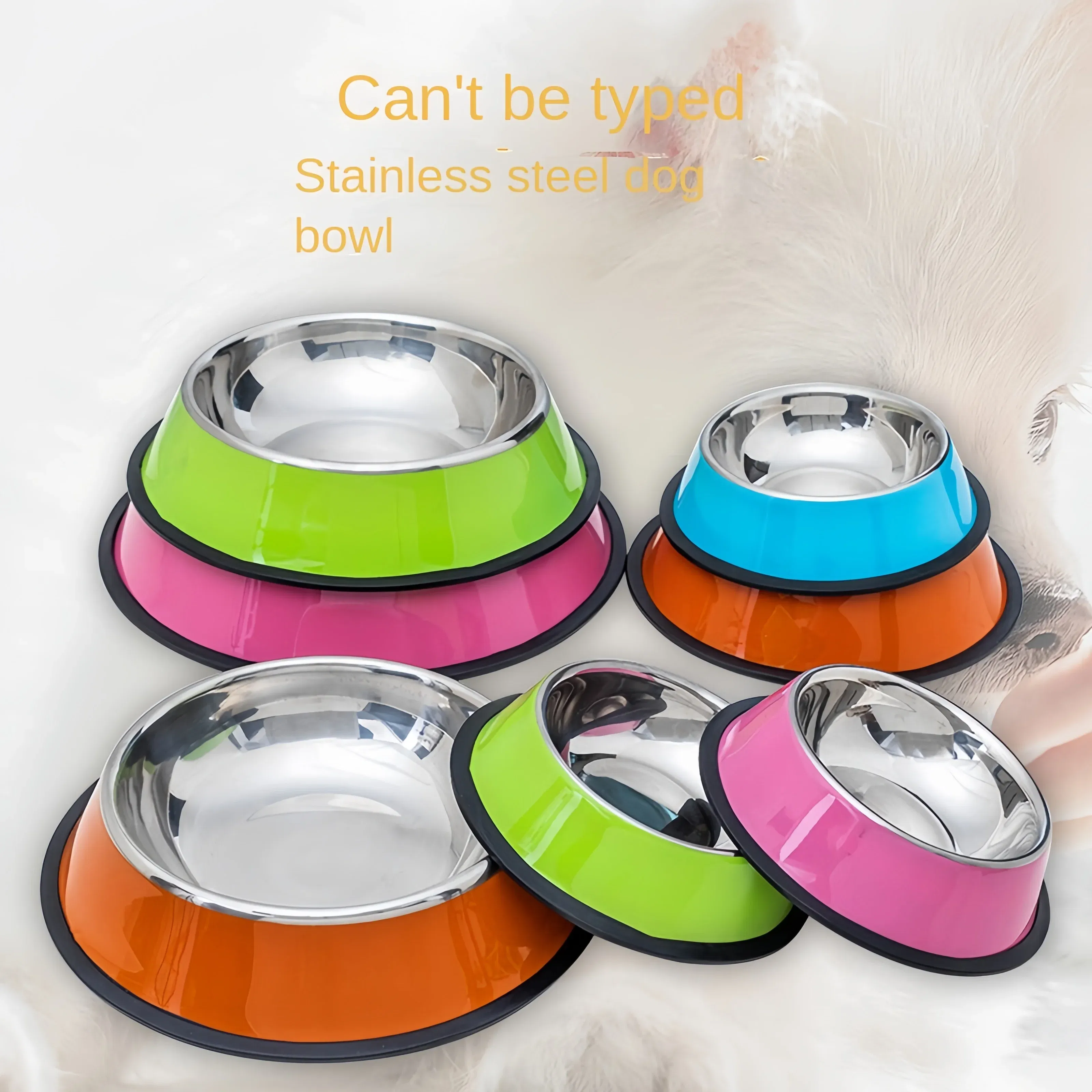 Color: Red, Size: S - Pet Dog Cat colours Stainless Steel Bowl Pet Feeding Bowl Cat and Dog Drinking Bowl Metal Feeder Bowl Durable Easy To Clean bowl