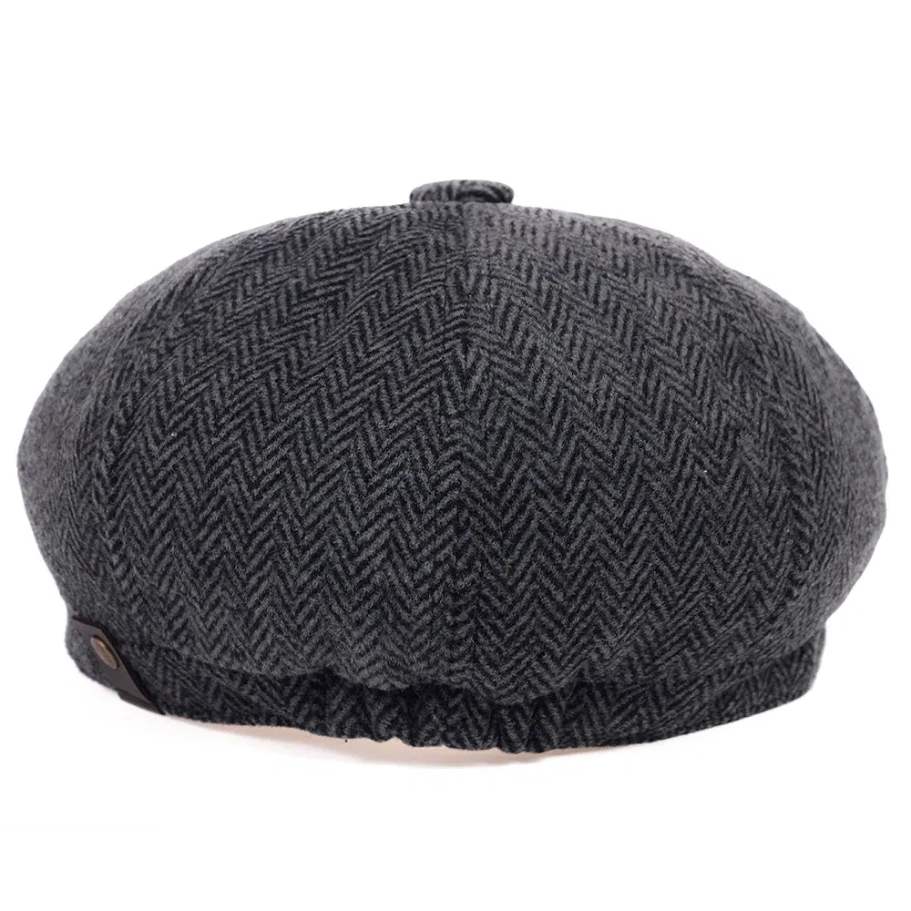 Color: Dark Grey, Hat Size: One Size - Fashion Wool Newsboy Caps Men Herringbone Flat Caps Women Coffee British Gatsby Caps Autumn Winter warm Woolen Hats gorras