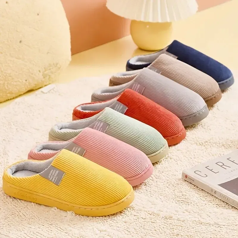 Shoe Size: 40, Color: green - Women's Men's Thick Soft Bottom Home Slippers Household Plush Slippers Anti-slip Thermal Slippers Indoor Winter