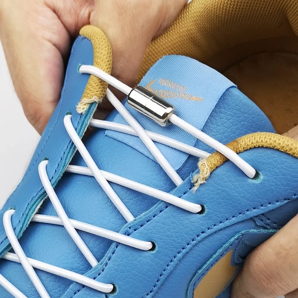 Color: Brown, Ships From: CHINA - New Reflective Circular Elastic Shoe laces No Tie Shoelaces Metal Lock Lazy Laces for Kids and Adult One size fits all shoe