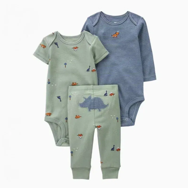 Color: Gold, Ships From: CHINA, Kid Size: 18M - 3PCS Baby Boy Clothes Autumn Newborn Baby Clothes Bodysuits+Pants Animal Outfit Infant Pajama Pure Cotton Sets 0-24M Jumpsuit