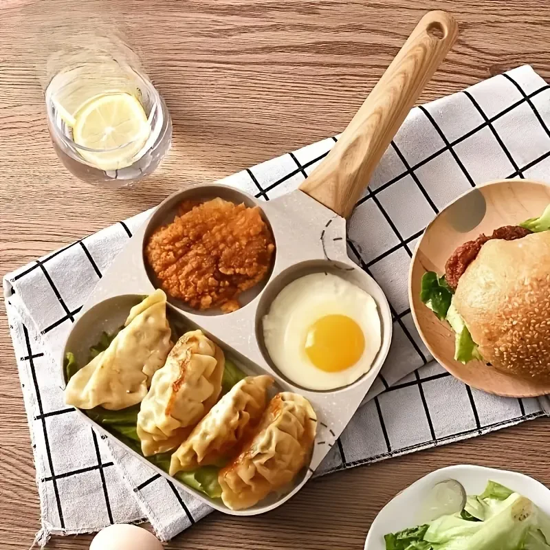 19.05cm Triple Compartment Nonstick Skillet for Breakfast