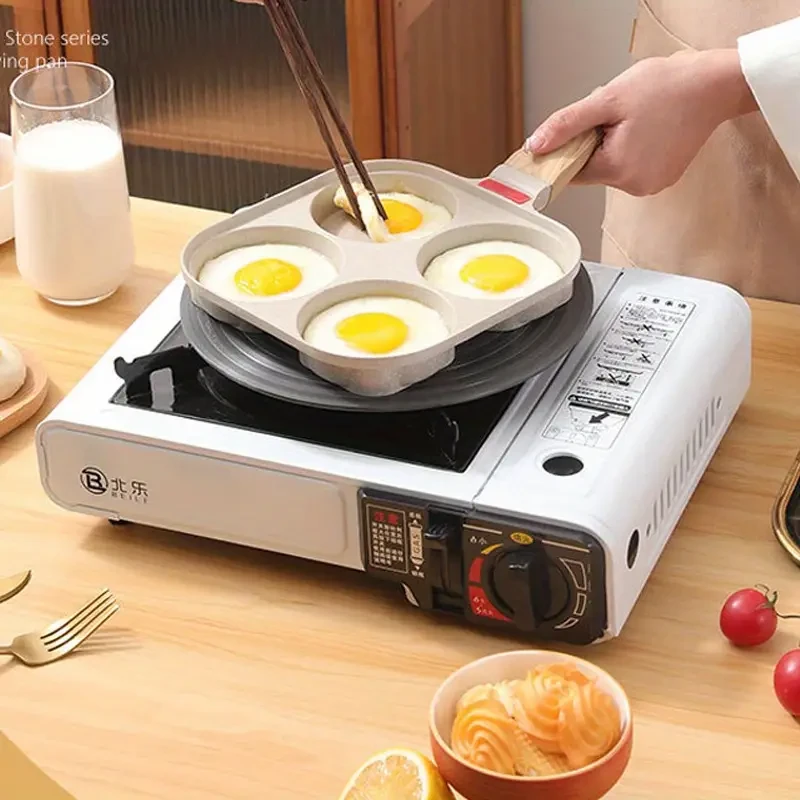 Premium Non-Stick 4-Hole Omelet Pan with Lid