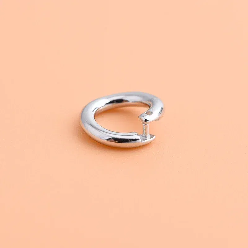 Color: green - S925 sterling silver DIY bracelet necklace ring buckle, Open Ring Connection Buckle Silver Ring pendant ring