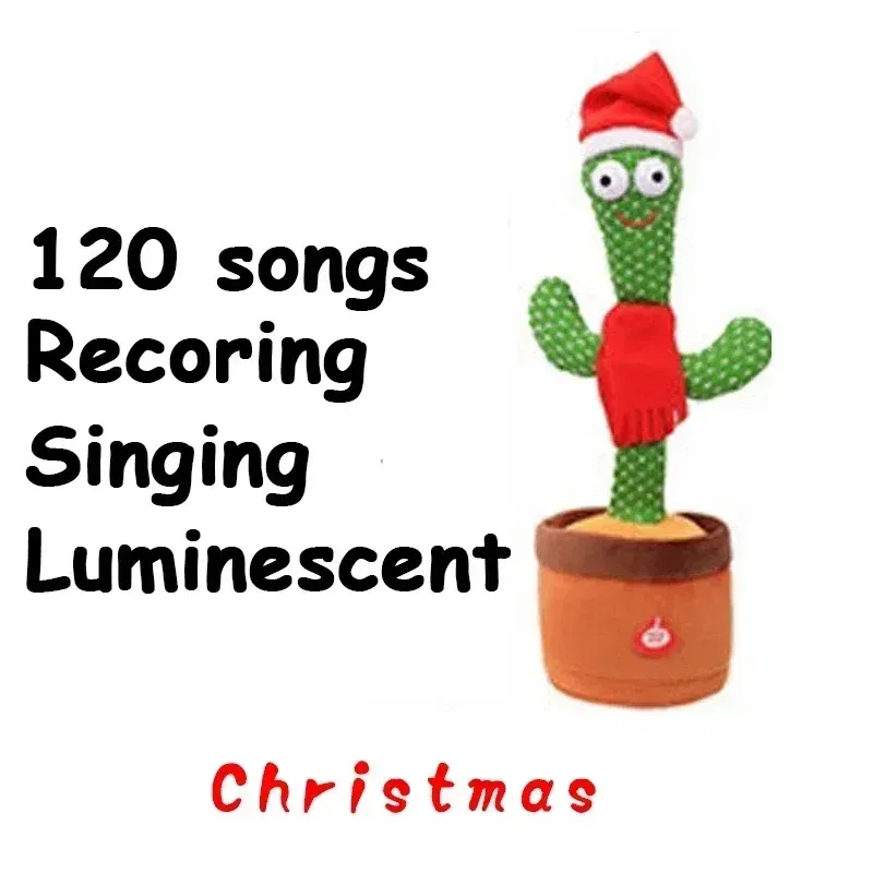 Color: Red - Dancing and Talking Cactus Toy Sunshine Cactus Children's Electronic Plush Toy with 120 Songs Children's Birthday Gifts