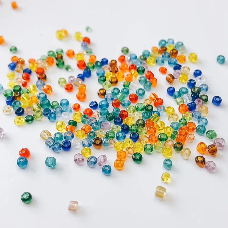 Color: Brown, Item Diameter: 2mm - 2mm 3mm 4mm Glass Seed Loose Beads Small Charms DIY Craft Bracelet Beads for Jewelry Making Supplies Necklace Accessories