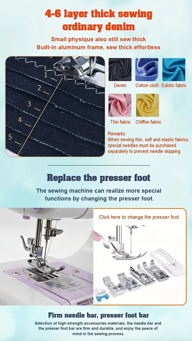 Portable 12-Stitch Sewing Machine