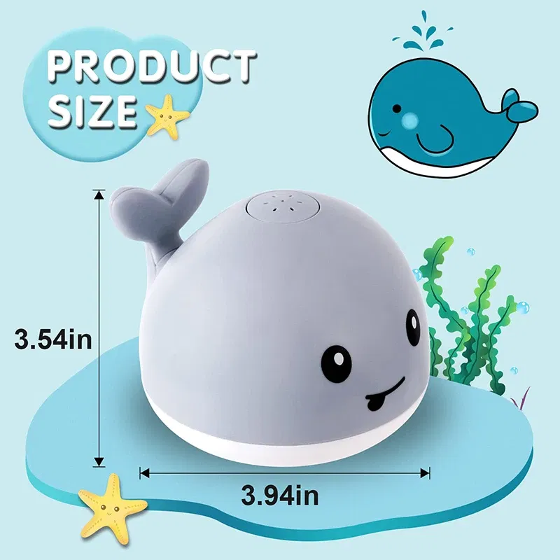 Color: Red - Upgraded Baby Rechargeable Bath Toy with Waterproof Light Up Whale Spray Water Bathtub for Toddlers Kids Pool Bathroom Toys