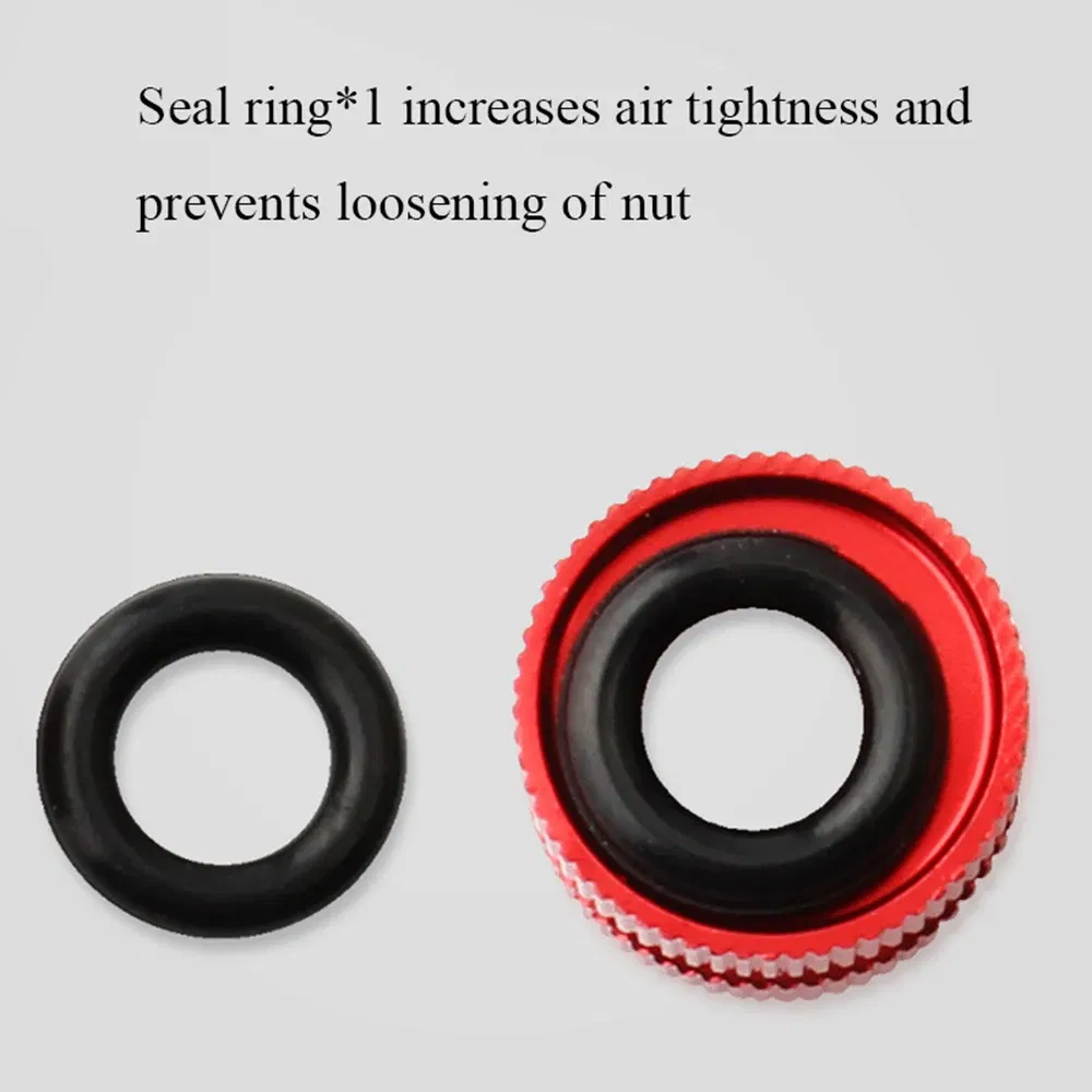 Color: black - 12*8.5mm Bike Vacuum Tire Law Mouth Nut Bicycle Valve Cover Replacement Tools Cycling Tire Repair Maintain Accessories