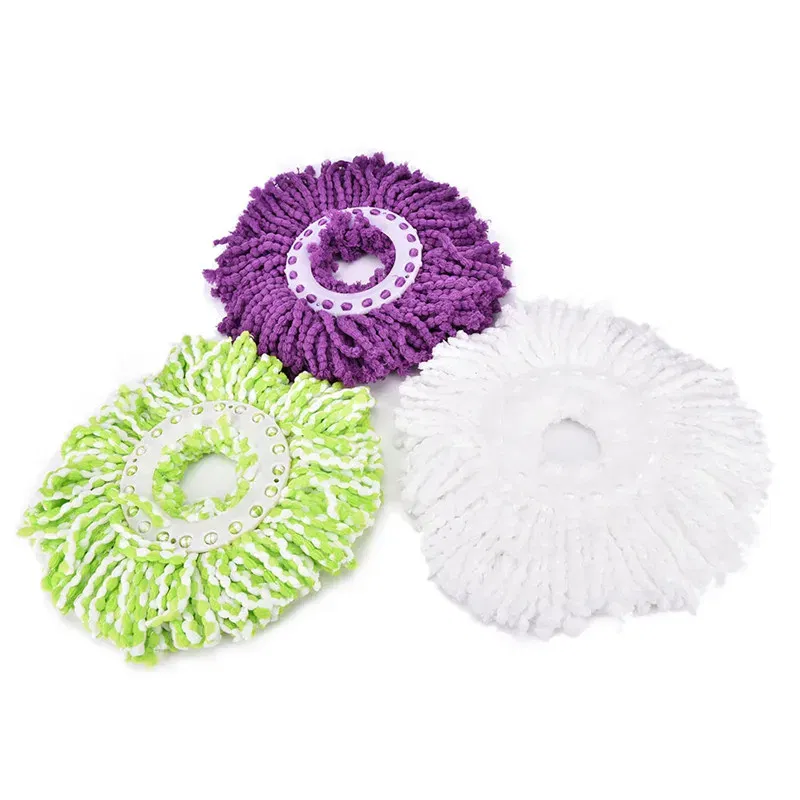 Color: Red - 360 Magic Rotating Automatic Microfiber Mop Head Replacement Mop Wash Floors Cloth Cleaning Broom Head Mop
