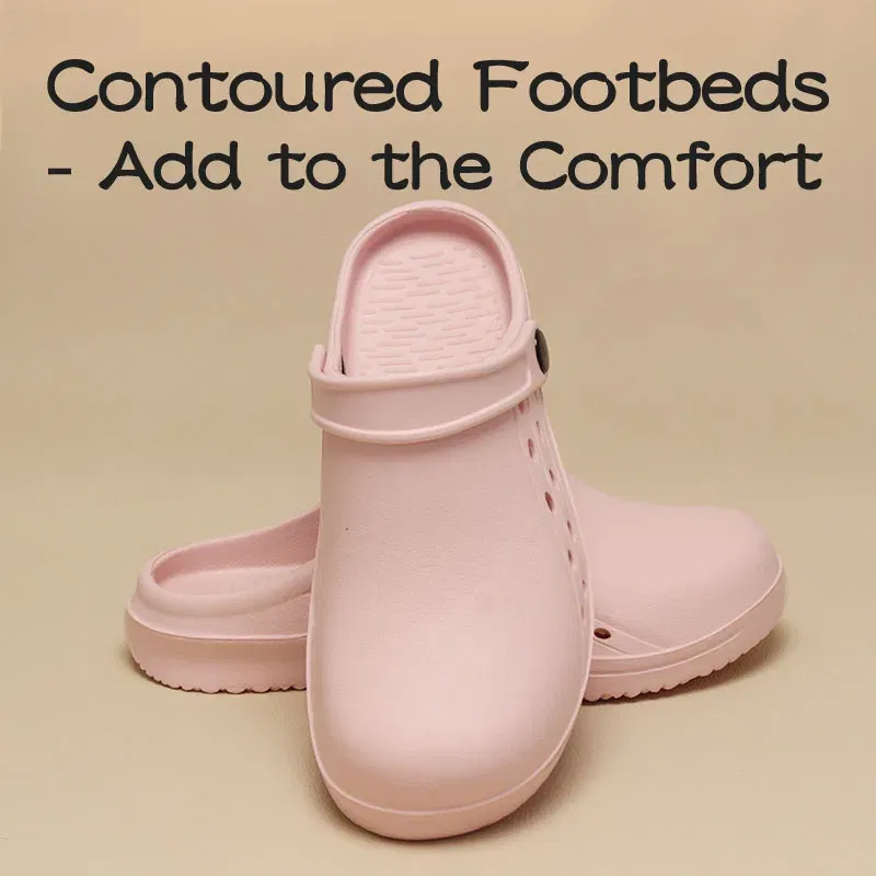 Color: SKY BLUE, Shoe Size: 33.5 - High Quality Scrub Shoes Non-slip Dentist Nursing Clogs Healthcare Service Work Slippers Soft Operating Room Protective Clogs